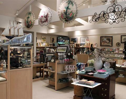 interior photo of the museum shop