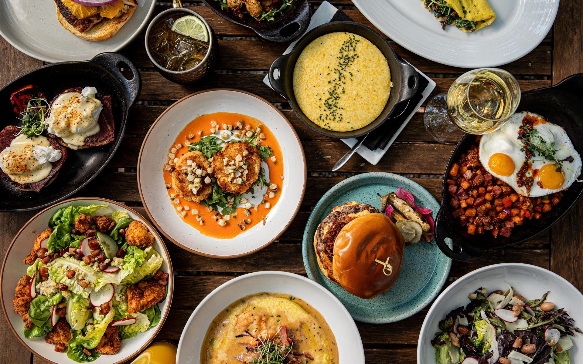 Table full of different dishes